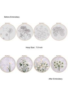 SYOSI Embroidery Starters Kit for Beginners Adults, Stamped Cross Stitch Kits Include 4 Embroidery Cloth, 4 Embroidery Hoops, Threads and Needles  - Image 5