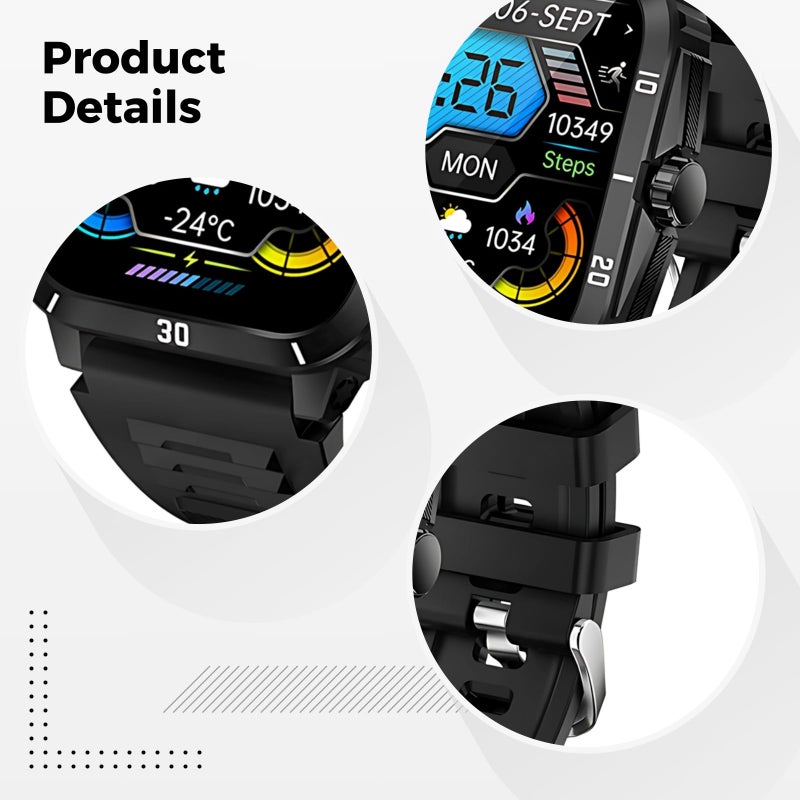 2 Inch HD Smart Watch for Men 3ATM Waterproof 25 Day Standby Wireless Call Heart Rate Monitor - Image 4