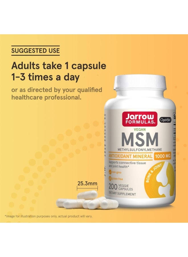 jarrow formulas MSM, 1,000 mg, 200 Veggie Capsules - Image 5