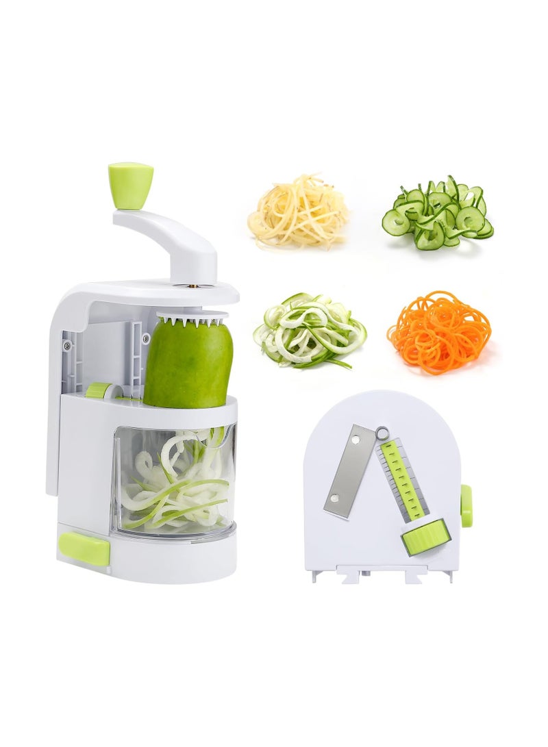 4-in-1 Vegetable Spiralizer with Rotating Blades, Heavy-Duty Zucchini Noodle Maker, Strong Suction Cup Vegetable Cutter, Removable Design for Easy Cleaning and Use. - Image 1