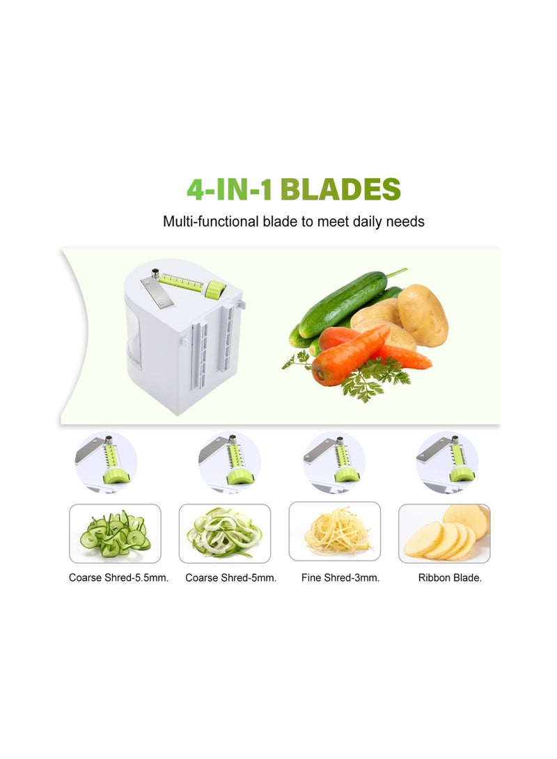4-in-1 Vegetable Spiralizer with Rotating Blades, Heavy-Duty Zucchini Noodle Maker, Strong Suction Cup Vegetable Cutter, Removable Design for Easy Cleaning and Use. - Image 3