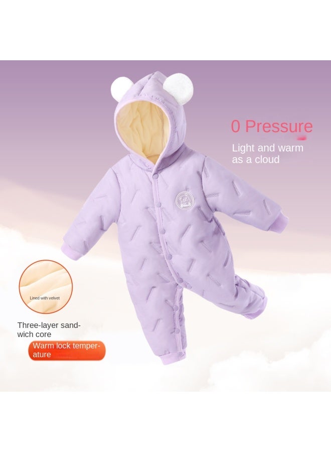 DEESHA Three-layer Cotton Padding】baby Bodysuits For Autumn And Winter, Newborn Clothes, Full-month Cotton Outfits, Baby 100-day Celebration Outfits, Crawler Suits - Image 2