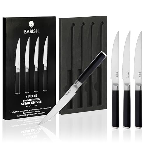 Babish HighCarbon 14116 German Steel Cutlery 4pk Forged Kitchen Steak Knife