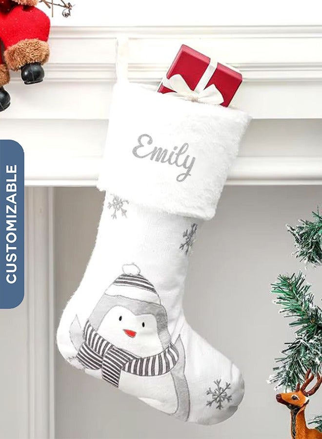 Share the Love Customised White Christmas Stocking with Fluffy Top - Perfect for Candy, Small Gifts, and Festive Decoration - Image 3