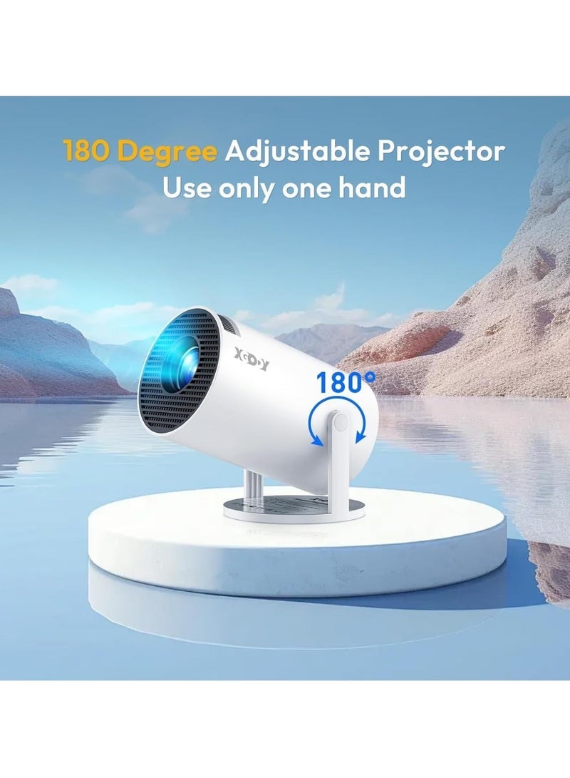 Smartbarry 4K 1080P Mini Projector with WiFi & Bluetooth Portable Premium Android OS Projector, 210° Rotatable Stand, 8000+ Built-in Apps, Dust Removal & Heat Dissipation Design for Home Theater, Office, Gaming and Business - Image 3