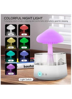 Serenova Humidifier Essential Oil Diffuser Rain Cloud 450ml 7 Colours LED Night Light 3 Power Levels 5H Timer Bedside Sleep Relaxation Mood Water Drop Sound Cold Fog for Home Office Yoga Bedroom (White)  - Image 2