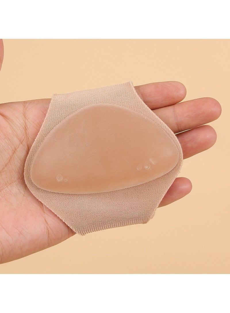 دعامة دعم قوس القدم - دعامات قدم مبطنة بالجل للرجال والنساء، لتثبيت الكعب والكاحل أثناء الجري/الرقص، مع قبضة محكمة ومعززة (بيج، زوج واحد) - Image 4