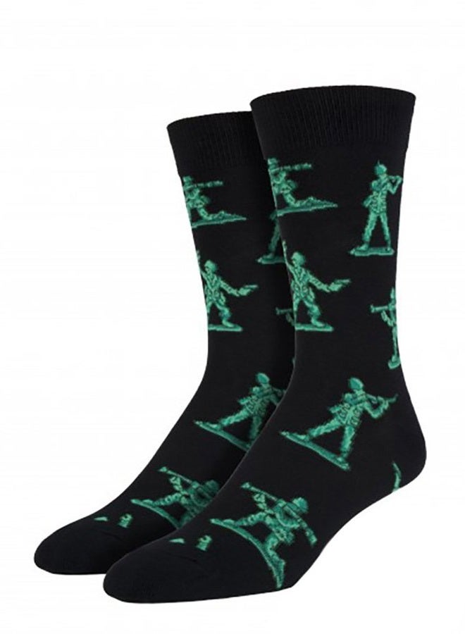 Men's Army Socks, Black (Black Black), One size