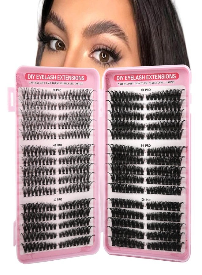 MAYCREATE® 540PCS Lash Clusters Cluster Eyelash Extensions D Curl Natural Wispy Eyelash Clusters Mega Volume Reusable Individual DIY Lashes Super Thin Band and Soft - Image 1