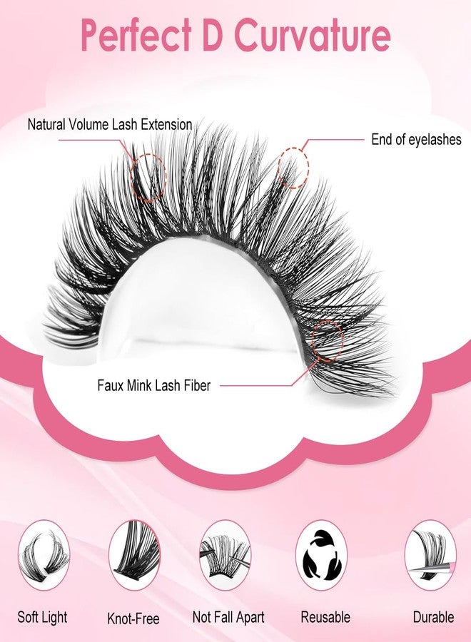 MAYCREATE® 540PCS Lash Clusters Cluster Eyelash Extensions D Curl Natural Wispy Eyelash Clusters Mega Volume Reusable Individual DIY Lashes Super Thin Band and Soft - Image 3