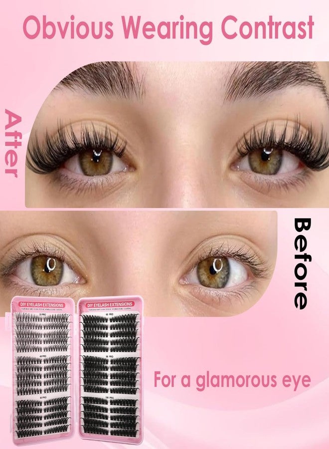 MAYCREATE® 540PCS Lash Clusters Cluster Eyelash Extensions D Curl Natural Wispy Eyelash Clusters Mega Volume Reusable Individual DIY Lashes Super Thin Band and Soft - Image 4