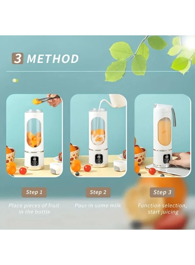 Green Portable Electric Juicer Cup USB Rechargeable Blender for Smoothies Travel - Image 5