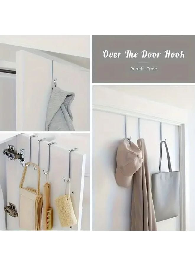 6pcs Heavy Duty Adjustable Metal Door Hooks Wall Mounted Hangers For Clothes Towels - Image 3