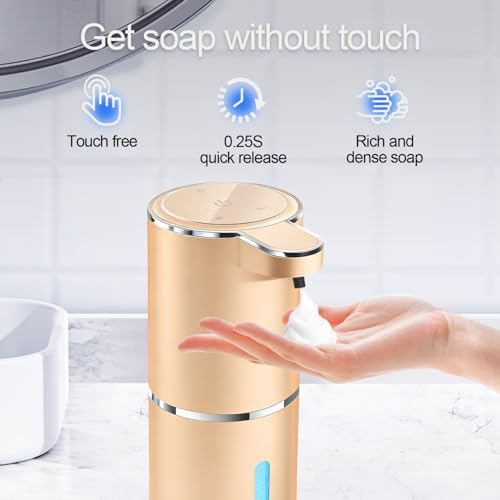 Sylfu Automatic Foaming Soap Dispenser Hand Free Pump Touchless Soap Dispenser USB Rechargeable Dispenser with 380ml 4levels Adjustable Dispenser for Bathroom Kitchen - Image 3