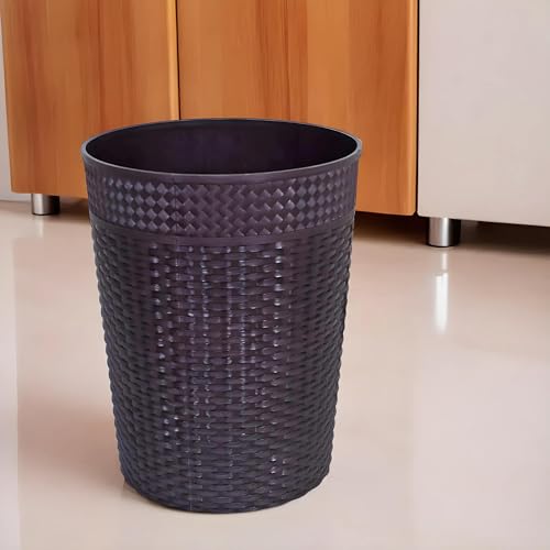 Kuber Industries 10 Litre Plastic Dustbin, Step-On, Brown, 10 Litre, 24 cm x 30 cm x 24 cm, Portable, Lightweight, Office, Living Room, Bathroom, Kitchen - Image 2