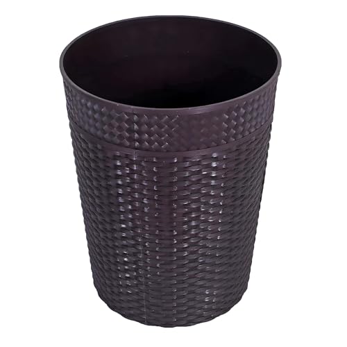 Kuber Industries 10 Litre Plastic Dustbin, Step-On, Brown, 10 Litre, 24 cm x 30 cm x 24 cm, Portable, Lightweight, Office, Living Room, Bathroom, Kitchen - Image 1