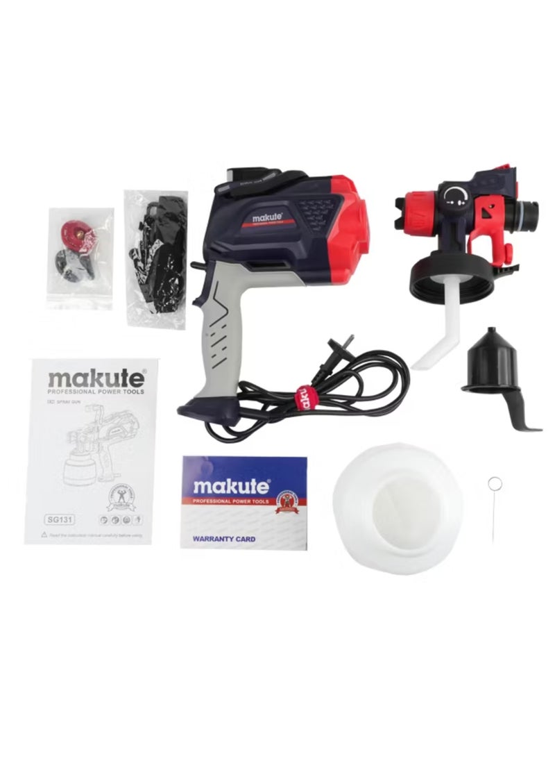 makute 1200ML Electric Spray Gun with 550W, Ø1.0/1.8/2.5mm Nozzle Size, 32000rpm, Adjustable Nozzles, Multi-Purpose Spraying,LED Light, 50 din/sec Max Viscosity for paints, varnishes, stains, and more (SG131)  - Image 4