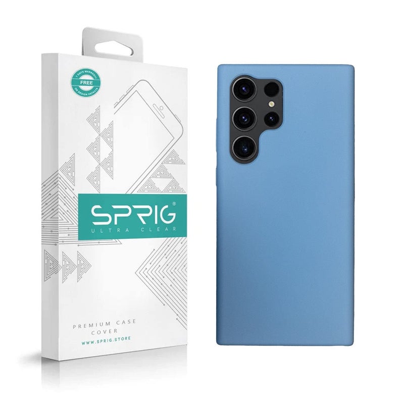 SPRIG Compatible with Samsung Galaxy S24 Ultra Phone Liquid Silicone Premium Back Cover Drop Tested Shock Proof Mobile Case for Men Women Boys and Girls with Camera Protection Blue