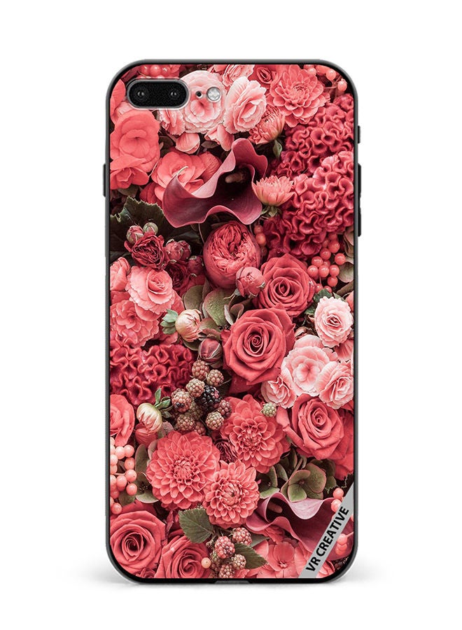 VR CREATIVE غطاء حماية لجهاز أبل آيفون 7 بلس/8 بلس بتصميم وردي متعدد الألوان - Image 1