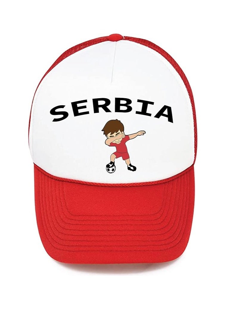 Serbia Sports Cap With Adjustment Plastic Snap Closure For Men And Women  - Image 1
