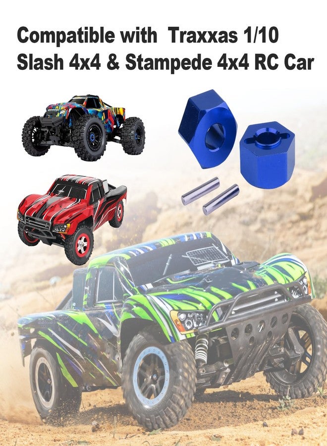 Hobbypark مفاتيح عجلات هوبز ألومنيوم 12 مم من هوبي بارك مع دبابيس بديل 1654 لسيارات RC تراكساس 1/10 سلاش 4x4 و ستامبيد 4WD (عبوة 4) (أزرق بحري) - Image 4