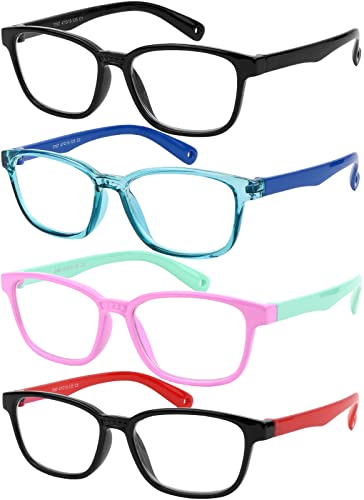 Yogo Vision Blue Light Blocking Glasses for Kids UV Protection Girls Boys Blue Light Glasses Anti Eyestrain 4 Pack - Image 2