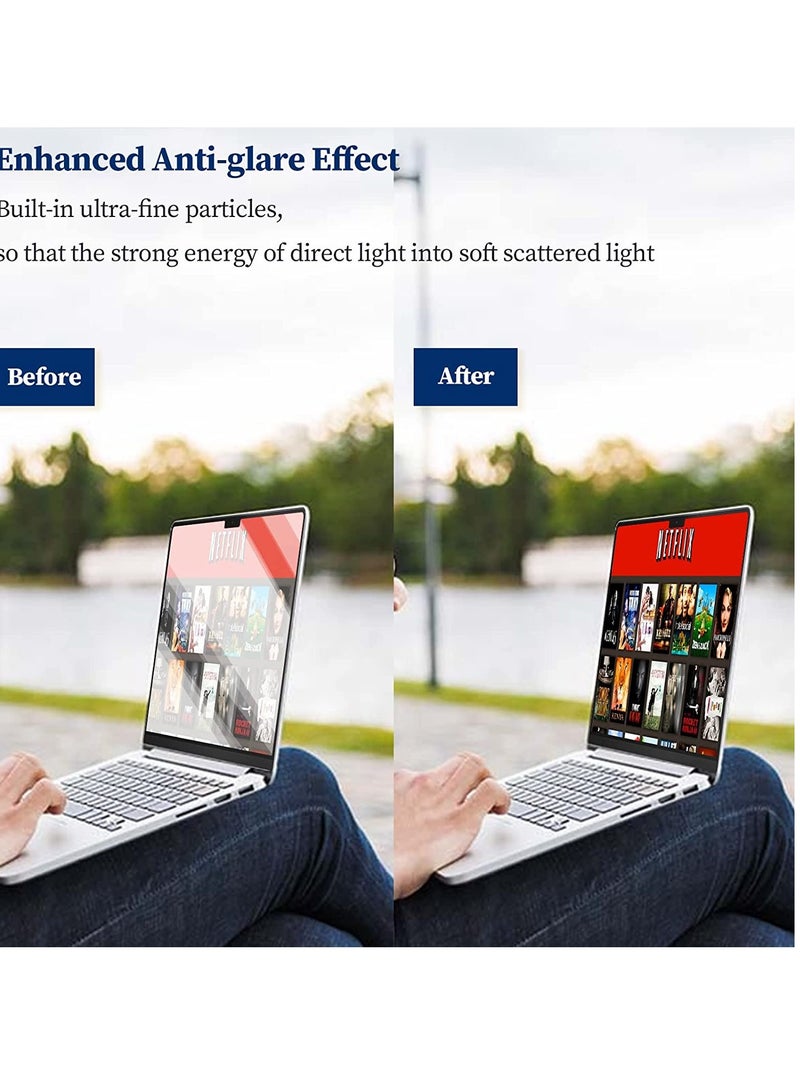 (1 Pack) Blue Light Screen Protector for MacBook Pro 14 Inch 2021--2024(M4/M3/M2/M1), Anti Glare Filter Blocking Computer Shield, Eye Protection High Definition Matte Laptop Soft Film - Image 3