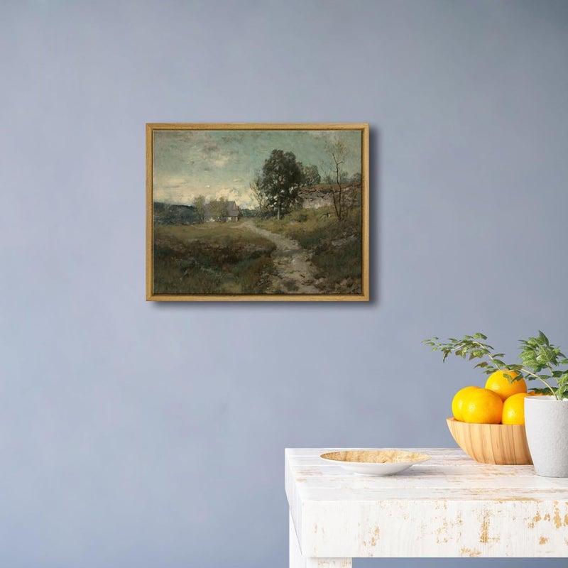 Pyradecor Large Natural Wood Framed Home Decor Vintage Canvas Wall Art Arkville Landscape Classical Oil Paintings Canvas Prints for Bedroom Living Room Farmhouse Wall Decor - Image 3
