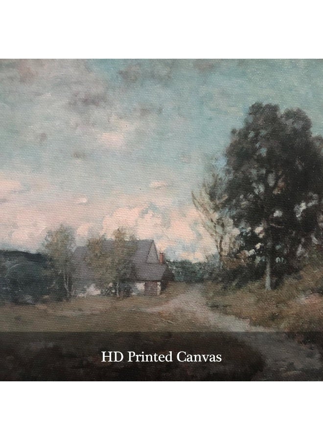 Pyradecor Large Natural Wood Framed Home Decor Vintage Canvas Wall Art Arkville Landscape Classical Oil Paintings Canvas Prints for Bedroom Living Room Farmhouse Wall Decor - Image 4