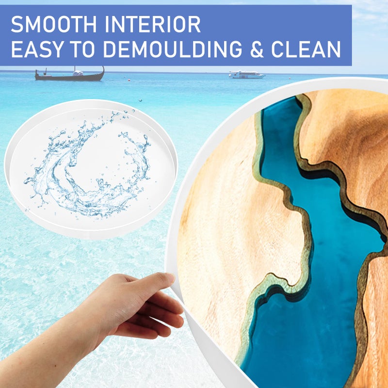 Sienson 24" Large Resin Table Molds,Large Resin Mold Round Silicone,Epoxy Table Mold for Charcuterie Board River Table Coffee Table,Reusable Round Silicone Mold,Easy to Clean & Demold,DIY Art Home Decoration - Image 5