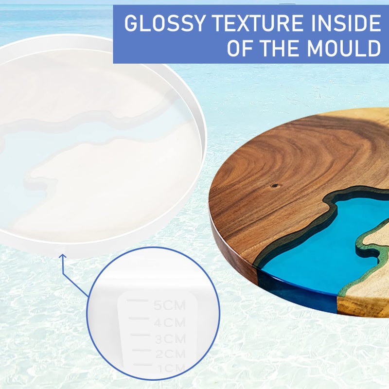 Sienson 24" Large Resin Table Molds,Large Resin Mold Round Silicone,Epoxy Table Mold for Charcuterie Board River Table Coffee Table,Reusable Round Silicone Mold,Easy to Clean & Demold,DIY Art Home Decoration - Image 3