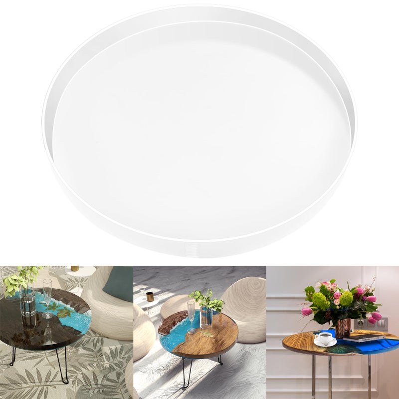 Sienson 24" Large Resin Table Molds,Large Resin Mold Round Silicone,Epoxy Table Mold for Charcuterie Board River Table Coffee Table,Reusable Round Silicone Mold,Easy to Clean & Demold,DIY Art Home Decoration - Image 1