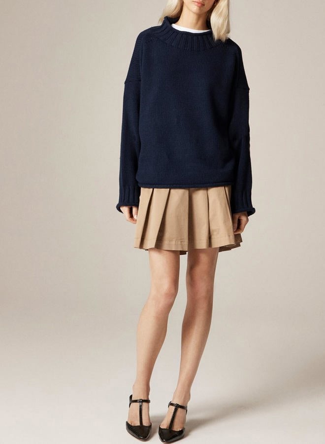 Yimoon Womens Oversized Rollneck Sweater Casual Cable Knit Long Sleeve Chunky Pullover Sweater Fall Winter Knitwear 2025, Navy, M - Image 5