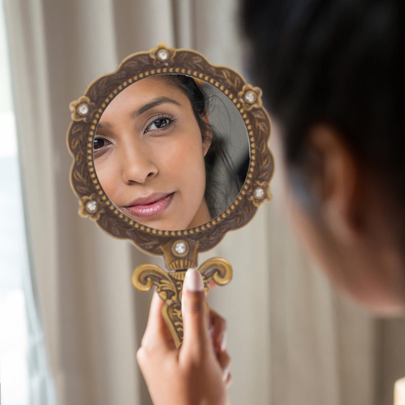 💄 مرآة يدوية محمولة قديمة الطراز للماكياج بسطح عالي الوضوح - Image 4