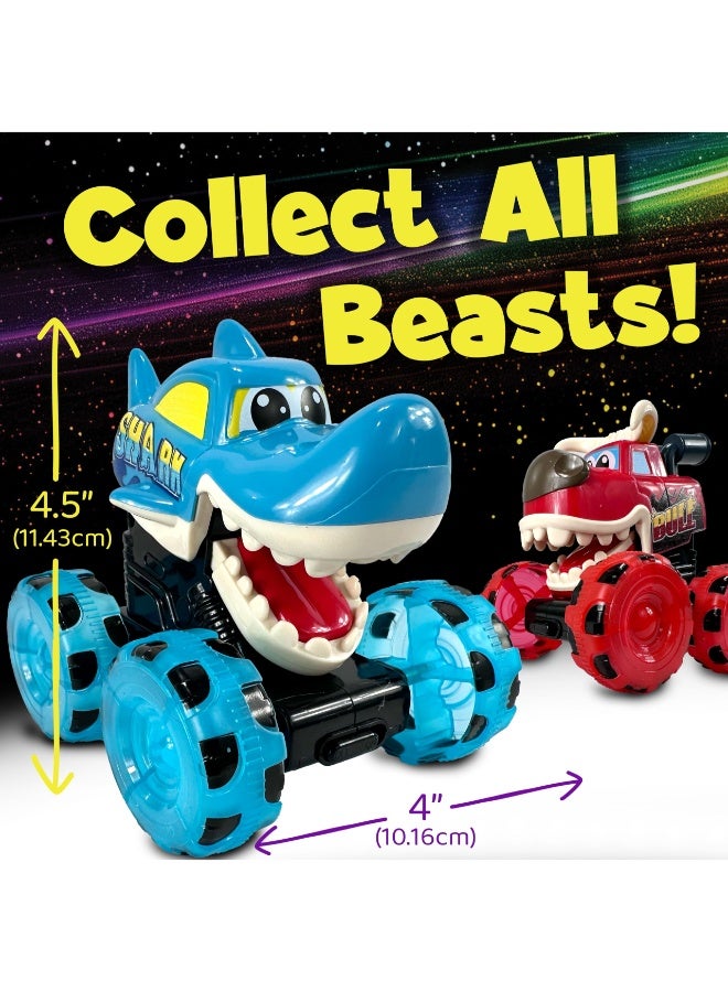 حديقة الألعاب لعبة شاحنة وحش القرش بعجلات مضيئة وعملية قضم مركبة وحش سحب للخلف هدية عيد ميلاد ممتعة للأطفال الأولاد والبنات 3 سنوات فما فوق - Image 2