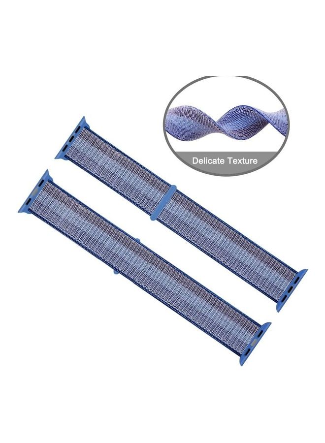 NIBEMINENT Nylon Loop Replacement Watchband for Apple Watch Series 7/6/5/4/3/2/1/SE 38/40/41mm Blue - Image 2