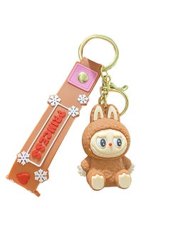 Generic Labubu Keychain, Cute Labubu Doll Wristlet Accessories Kawaii Monster Key Chain Bag Charm Gift for Women  - Image 1