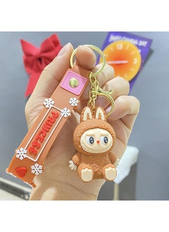 Generic Labubu Keychain, Cute Labubu Doll Wristlet Accessories Kawaii Monster Key Chain Bag Charm Gift for Women  - Image 2