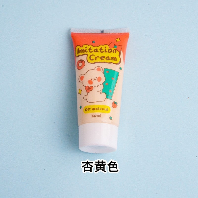 Generic Emulation cream glue phone case hairpin glue 50ml handmade diy material package stationery box jelly glue Accessories Wholesale CY08# apricot yellow 