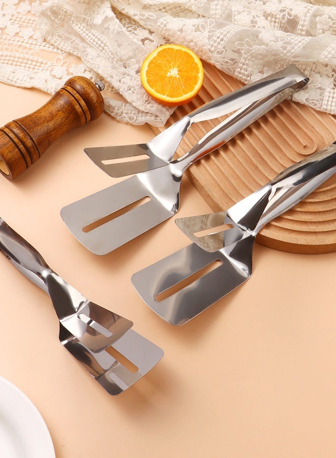 ملقط طهي من الفولاذ المقاوم للصدأ،  مشبك شواء، ملعقة شواء متعددة الأغراض لمشبك الخبز، مشبك شرائح اللحم المقلي، قلب السمك، ملقط سلطة التوست - Image 4