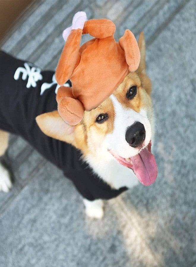 Cleacloud Cat Thanksgiving Costume Turkey Drumstick Hat Small Dog Kitten Hat for Cosplay Accessories and Party Favors - Image 5