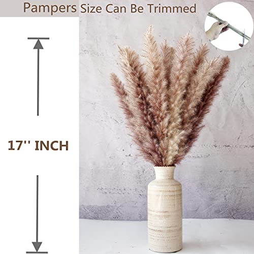 Bannifll 110 PCS Dried Pampas Grass Bouquet, Boho Table Decor, Bunny Tails Dried Flowers, Brown Pompas, White Pampas Grass for Wedding, Home, Rustic Party, Baby Shower Decorations - Image 5