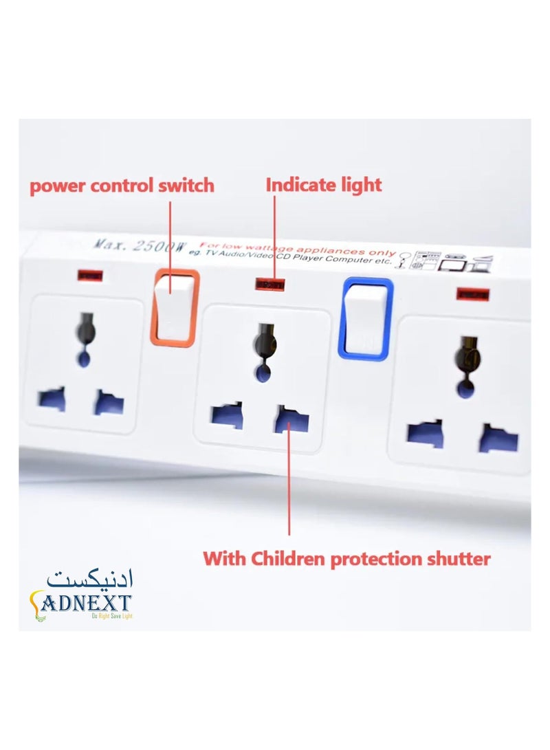 ادنيكست ادنيكسEX-914 مع 4 منافذ وسلك تمديد، بطول 3 أمتار، أبيض - Image 5