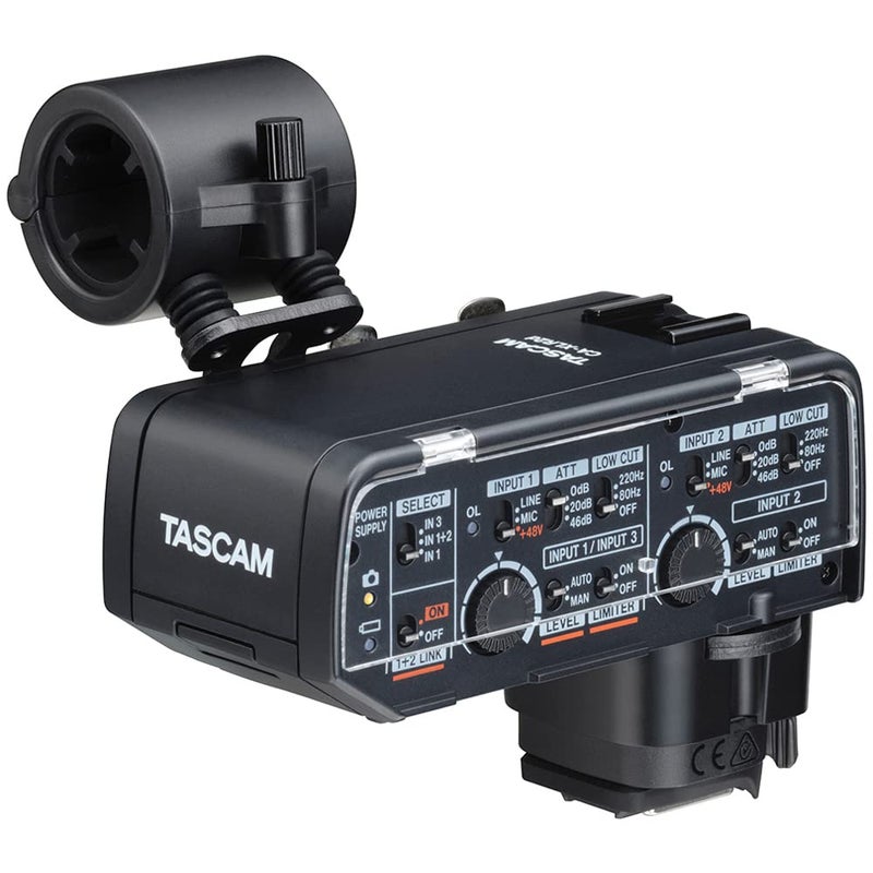 Tascam Canon Kit XLR Microphone Adapter for Mirrorless Cameras, Black (CA-XLR2d-C) - Image 1