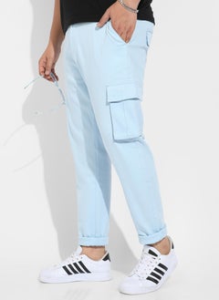 Instafab Plus Instafab Plus Men's Light Blue Cargo Trousers  - Image 1