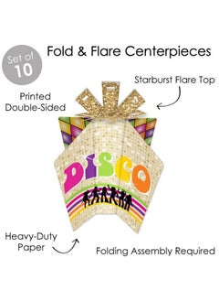 Big Dot of Happiness 70’S Disco Table Decorations 1970S Disco Fever Party Fold And Flare Centerpieces 10 Count  - Image 4