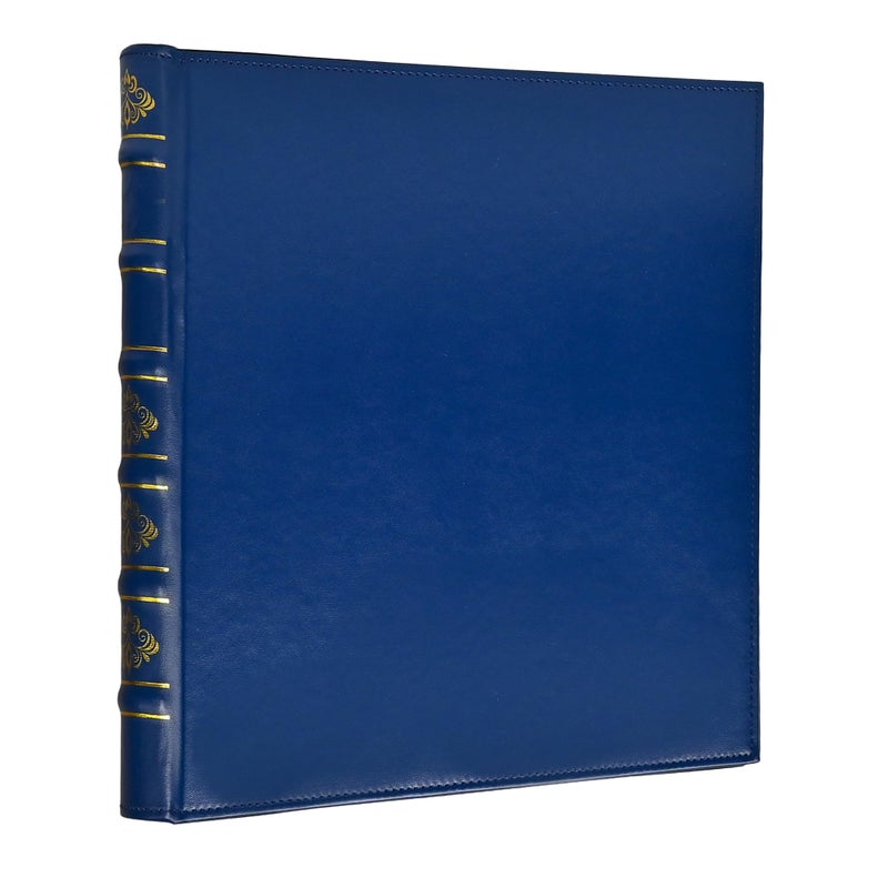 LETVPVOW Vintage Hardback 3 Ring Binder 1 Inch, Professional Leather Binder 3 Ring, Three Ring Binders Fits 8.5" x 11", D Ring Binders for Photo Album, Home, School and Office Supplies- Blue - Image 1