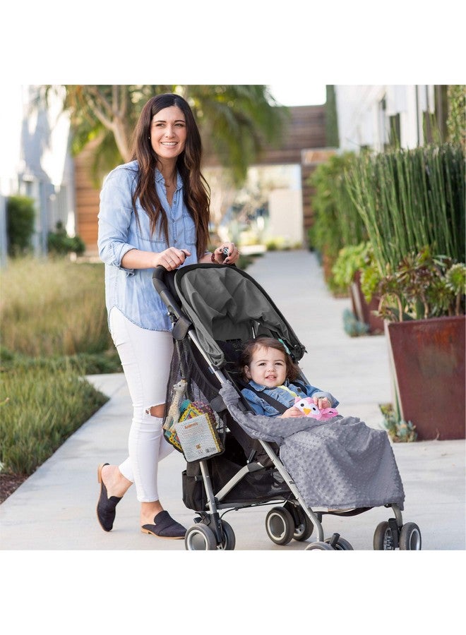 J.L. Childress Cuddle 'N Cover Stroller Blanket - Silky and Minky Fabrics - Blanket Attaches to Stroller - Privacy Cover, Blanket, Sun Shade - 30" x 30" - Grey - Image 4