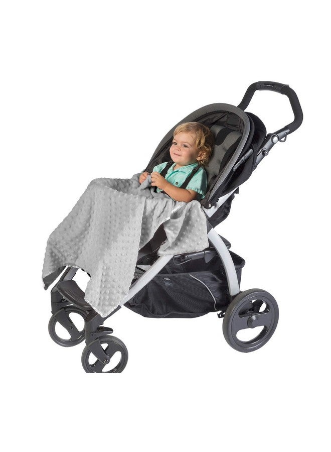 J.L. Childress Cuddle 'N Cover Stroller Blanket - Silky and Minky Fabrics - Blanket Attaches to Stroller - Privacy Cover, Blanket, Sun Shade - 30" x 30" - Grey - Image 1