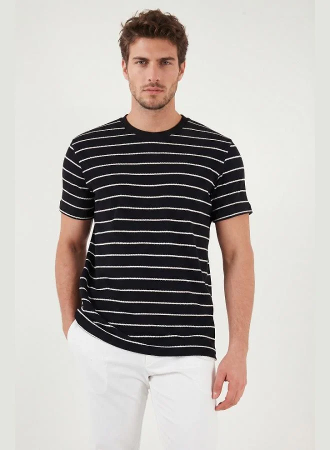 Buratti Cotton Regular Fit Striped Crew Neck T-Shirt Men's T-SHIRT 5904039